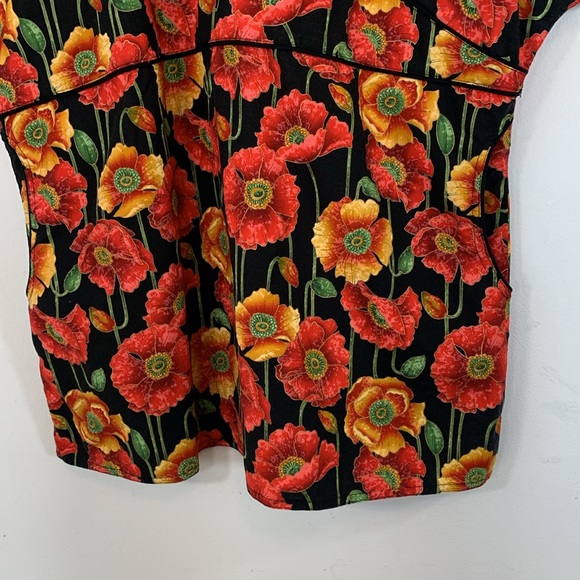 S.C.R.U.B.S. Medical Faux Wrap Floral Multi-Color Women’s Size L 100% Cotton Top - Picture 4 of 15